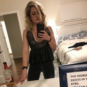 Express Sheer Black Top